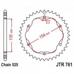 Couronne JT SPROCKETS aluminium ultra-light anti-boue 525 41 dents