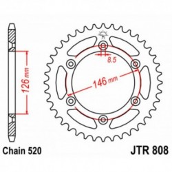 Couronne JT SPROCKETS SUZUKI RM RMZ 39 dents - pas de 520