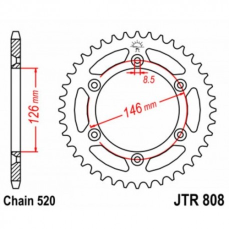 Couronne JT SPROCKETS SUZUKI RM RMZ 39 dents - pas de 520