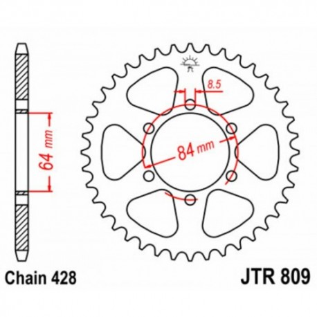 Couronne JT SPROCKETS JTR809 47 dents - pas de 428