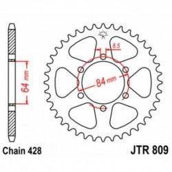 Couronne JT SPROCKETS JTR809 53 dents - pas de 428