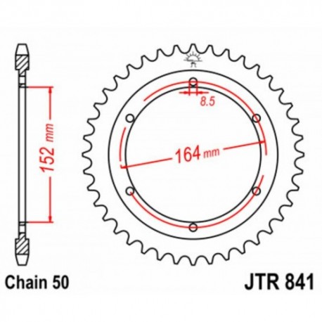 Couronne JT SPROCKETS JTR841 42 dents - pas de 530