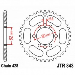 Couronne JT SPROCKETS JTR843 49 dents - pas de 428