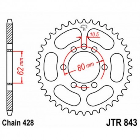 Couronne JT SPROCKETS JTR843 49 dents - pas de 428