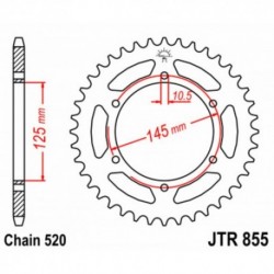 Couronne JT SPROCKETS JTR855 45 dents - pas de 520