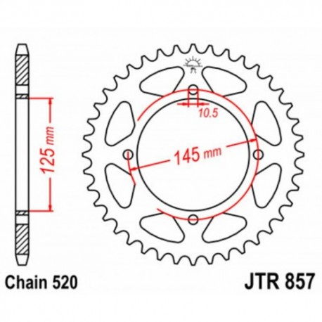 Couronne JT SPROCKETS JTR857 39 dents - pas de 520