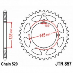 Couronne JT SPROCKETS JTR857 46 dents - pas de 520 acier carbone C49