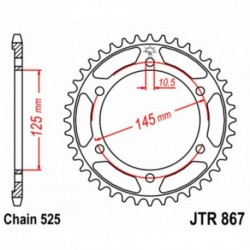 Couronne JT SPROCKETS JTR867 44 dents - pas de 525