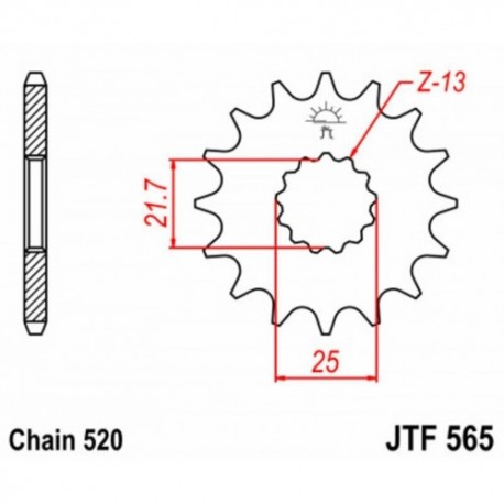 Pignon de transmission JT SPROCKETS JTF565 13 dents - pas de 520