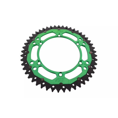 Couronne Bi matière ZF SPROCKETS KX KXF 49 dents Verte