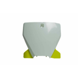 Plaque numéro frontale Rtech blanc/Yellow Husqvarna TC/FC