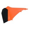 Cache boîte à air gauche Rtech orange/noir KTM