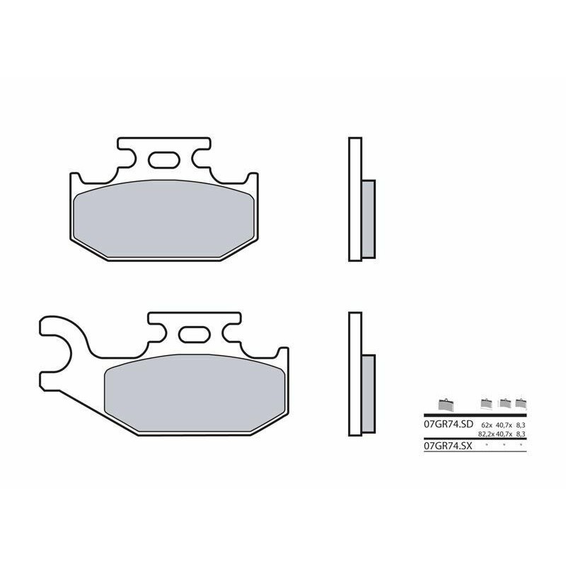 Plaquettes de frein BREMBO Off-Road métal fritté - 07GR74SD Plaquettes de frein BREMBO Off-Road métal fritté - 07GR74SD