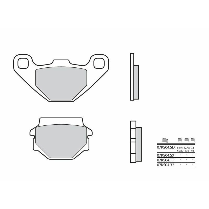 Plaquettes de frein BREMBO Off-Road métal fritté - 07KS04SX Plaquettes de frein BREMBO Off-Road métal fritté - 07KS04SX