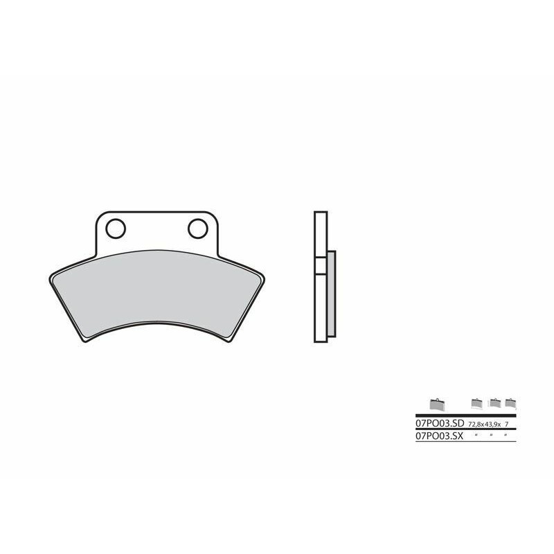 Plaquettes de frein BREMBO Off-Road métal fritté - 07PO03SX Plaquettes de frein BREMBO Off-Road métal fritté - 07PO03SX