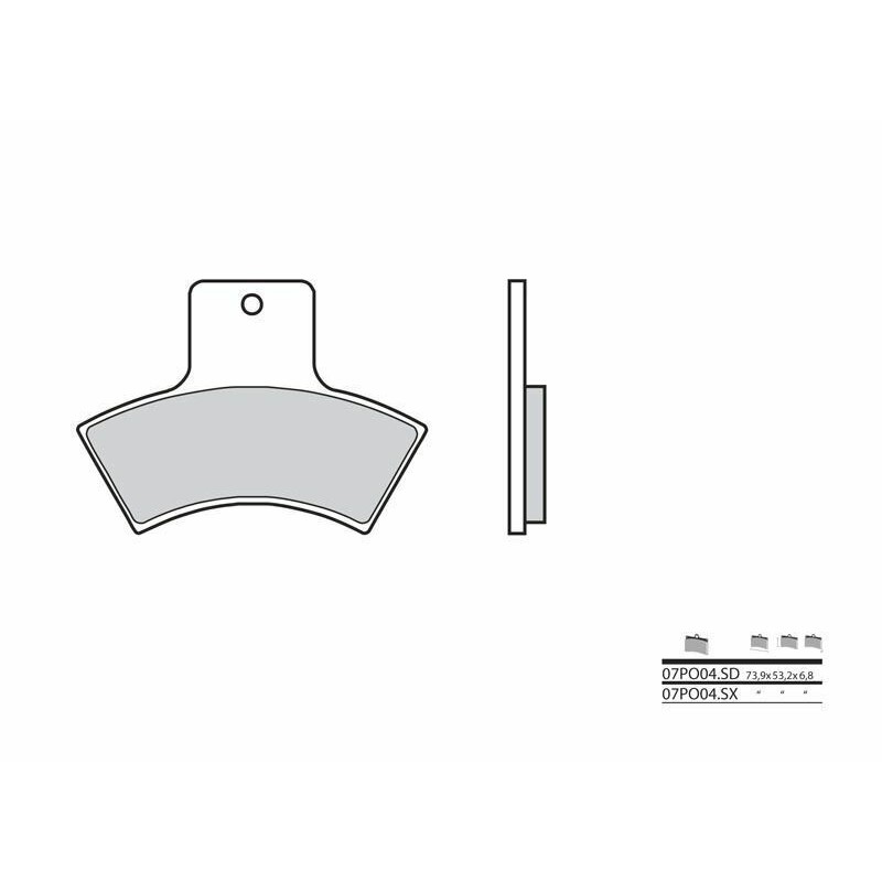 Plaquettes de frein BREMBO Off-Road métal fritté - 07PO04SD Plaquettes de frein BREMBO Off-Road métal fritté - 07PO04SD