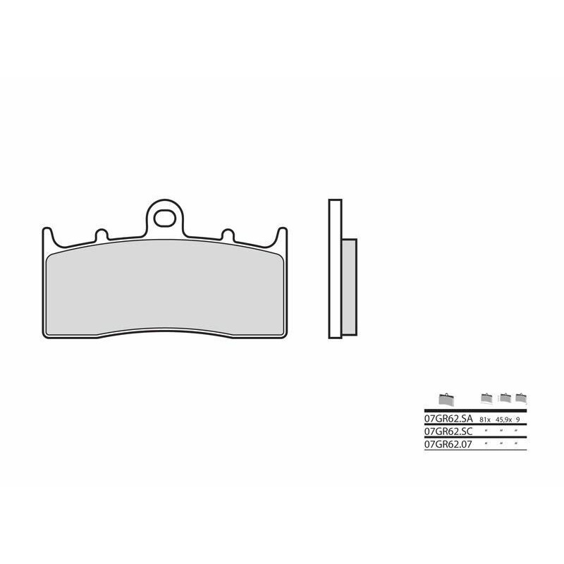 Plaquettes de frein BREMBO route carbone céramique - 07GR6207 Plaquettes de frein BREMBO route carbone céramique - 07GR6207