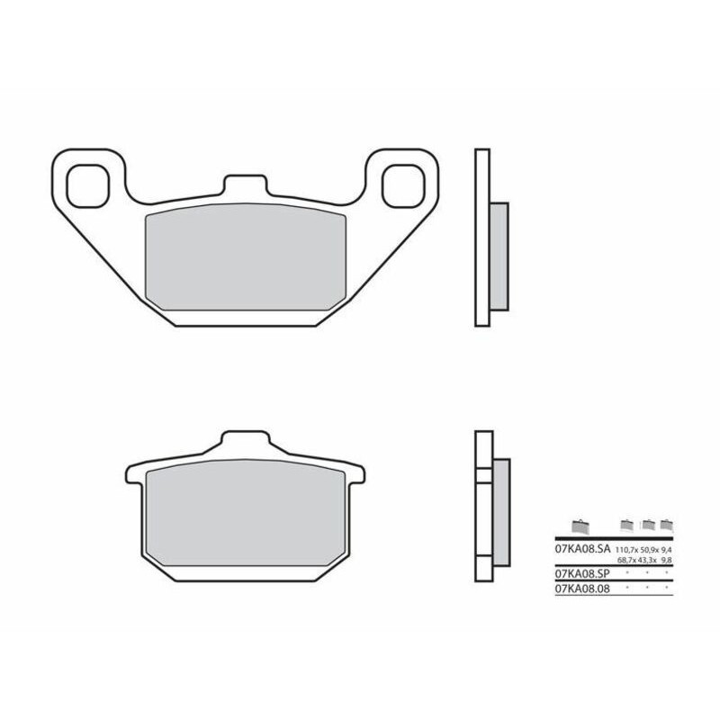 Plaquettes de frein BREMBO route carbone céramique - 07KA0808 Plaquettes de frein BREMBO route carbone céramique - 07KA0808