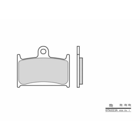Plaquettes de frein BREMBO route métal fritté - 07SU22SA