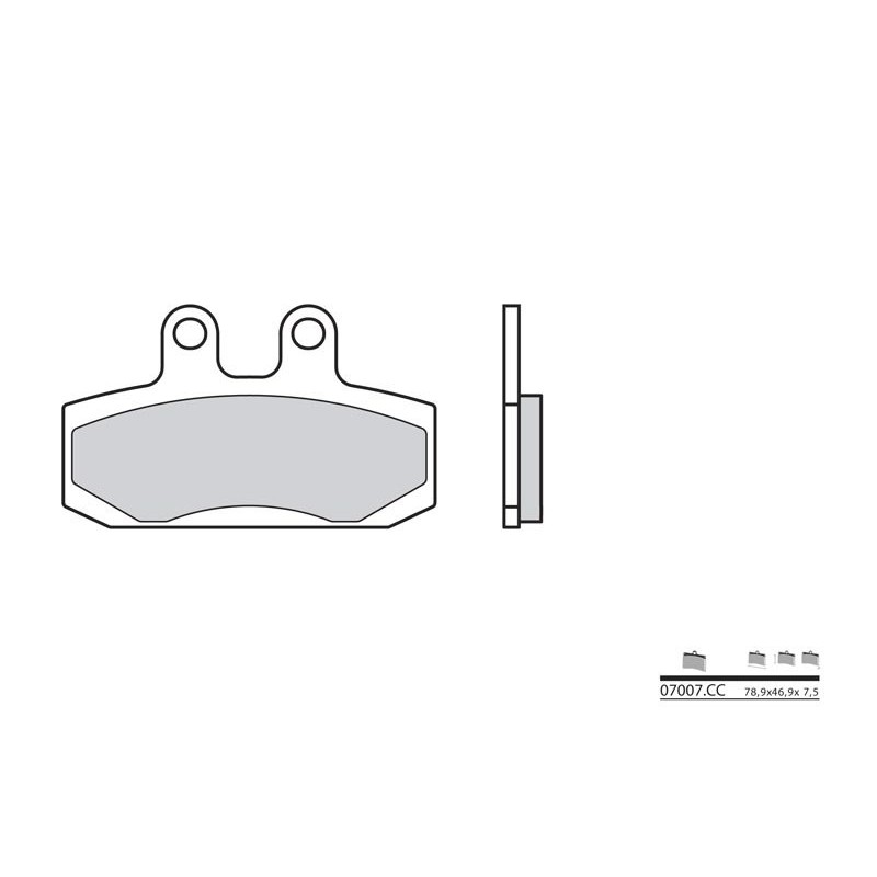 Plaquettes de frein BREMBO Scooter carbone céramique - 07007CC Plaquettes de frein BREMBO Scooter carbone céramique - 07007CC