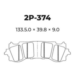 Plaquettes de frein NISSIN route /Off-Road métal fritté - 2P-374ST