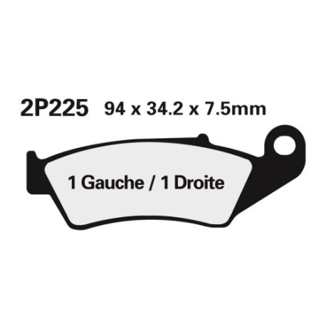 Plaquettes de frein NISSIN route semi-métallique - 2P-225NS