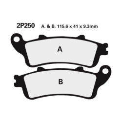 Plaquettes de frein NISSIN route semi-métallique - 2P-250NS