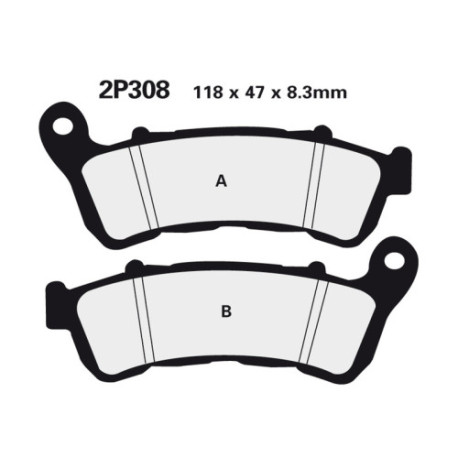 Plaquettes de frein NISSIN route semi-métallique - 2P-308NS