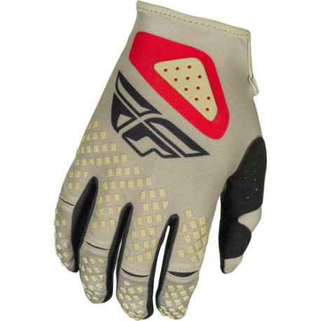 Gants FLY RACING Kinetic SYM - gris clair/rouge/noir taille XXXL