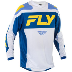 Maillot FLY RACING F-16 - blanc/bleu foncé/jaune XL