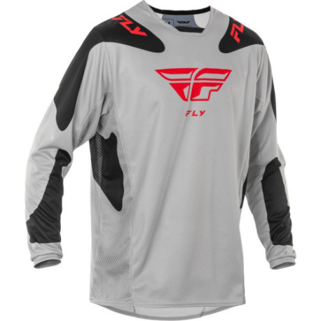 Maillot FLY RACING Kinetic SYM - gris clair/rouge/noir XXL