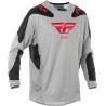Maillot FLY RACING Kinetic SYM - gris clair/rouge/noir XL