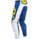 Pantalon FLY RACING F-16 - blanc/bleu foncé/jaune 42