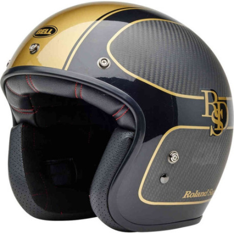 Casque BELL Route Custom 500 Carbon - Taille S - Couleur RSD Checkmate Matte Gloss Black/Gold