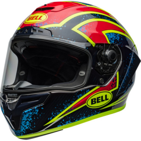 Casque BELL Route Race Star DLX Flex - Taille XL - Couleur Xenon Gloss Blue/Retina