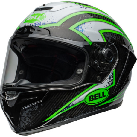 Casque BELL Route Race Star DLX Flex - Taille L - Couleur Xenon Gloss Black/Kryptonite