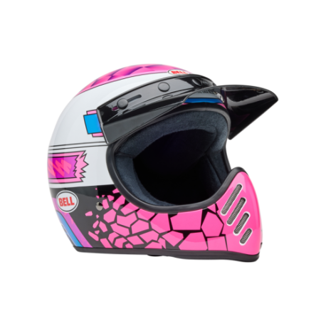 Casque BELL Motocross et enduro Moto 3 - Taille M - Couleur Deathspray Gloss Pink Purple