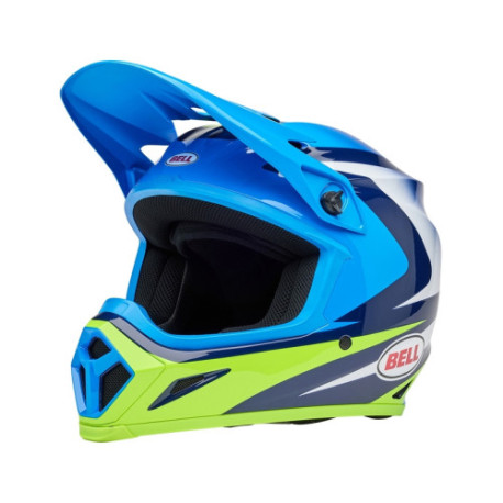 Casque BELL Motocross et enduro MX 9 Mips - Taille S - Couleur Jackal Gloss Blue/Hi- Taille S - CouleurViz Yellow