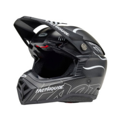 Casque BELL Motocross et enduro Moto 10 Spherical Mips - Taille M - Couleur Fasthouse Raven Matte Black/White