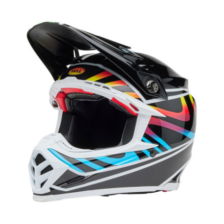 Casque BELL Motocross et enduro Moto 9S Flex - Taille S - Couleur Drift Gloss Black Multi