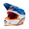 Casque BELL Motocross et enduro Moto 9S Flex - Taille S - Couleur Merchant Gloss Orange/Blue