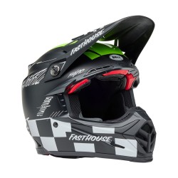 Casque BELL Motocross et enduro Moto 9S Flex - Taille M - Couleur Fasthouse Smoke Bomb Matte Gloss Black/HiViz Yellow