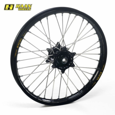 Roue complète Haan wheels SX et SXF 15- / EXC 16- 17 x 3,50 cercle noir / moyeu noir, rayons noir
