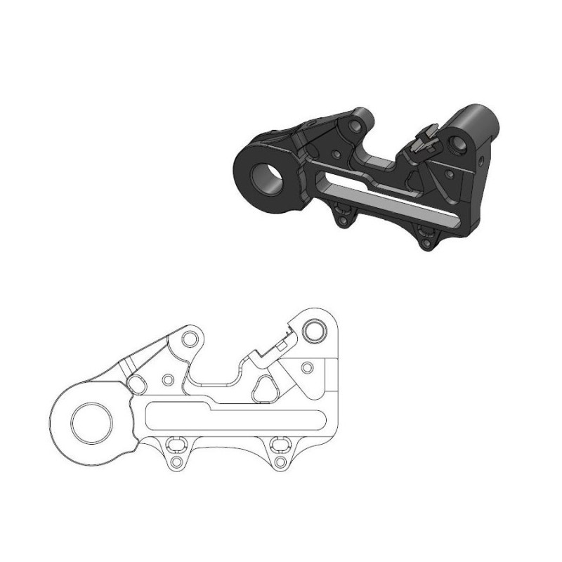 Support étrier arrière KTM Factory 220 noir