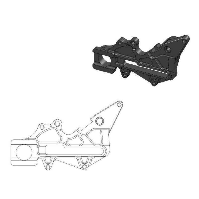 Support étrier arrière KTM Factory 220 noir