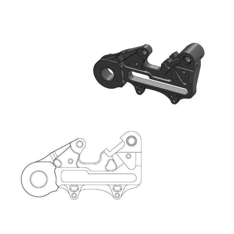 Support étrier arrière KTM Factory 220 noir
