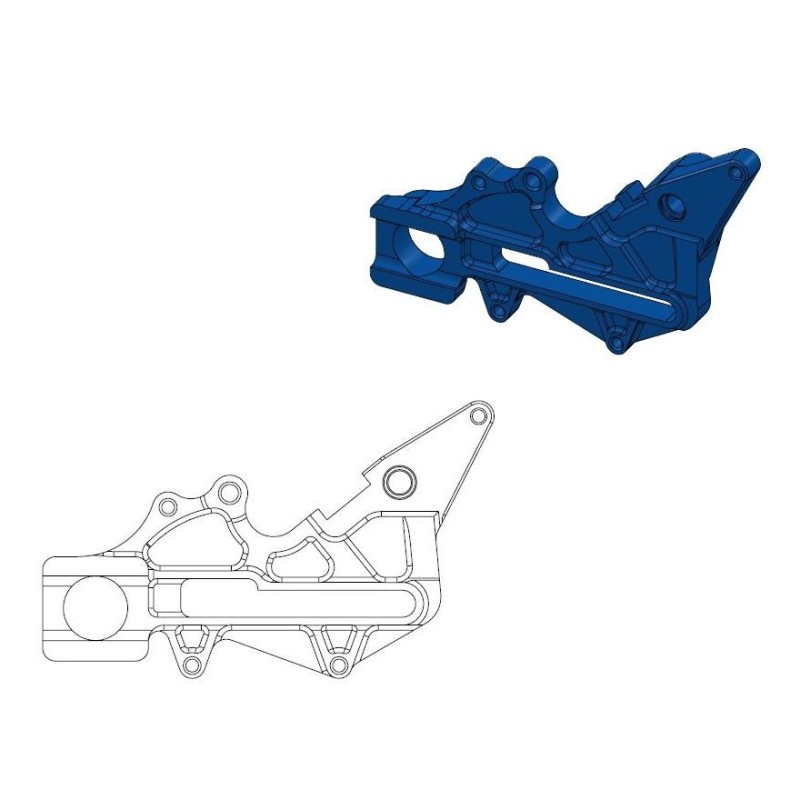 Support étrier arrière Offroad 220 HVA bleu