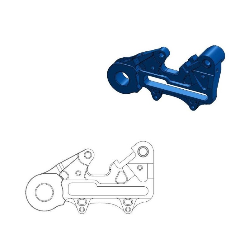 Support étrier arrière Offroad 220 HVA bleu