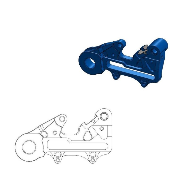 Support étrier arrière Offroad 220 HVA bleu