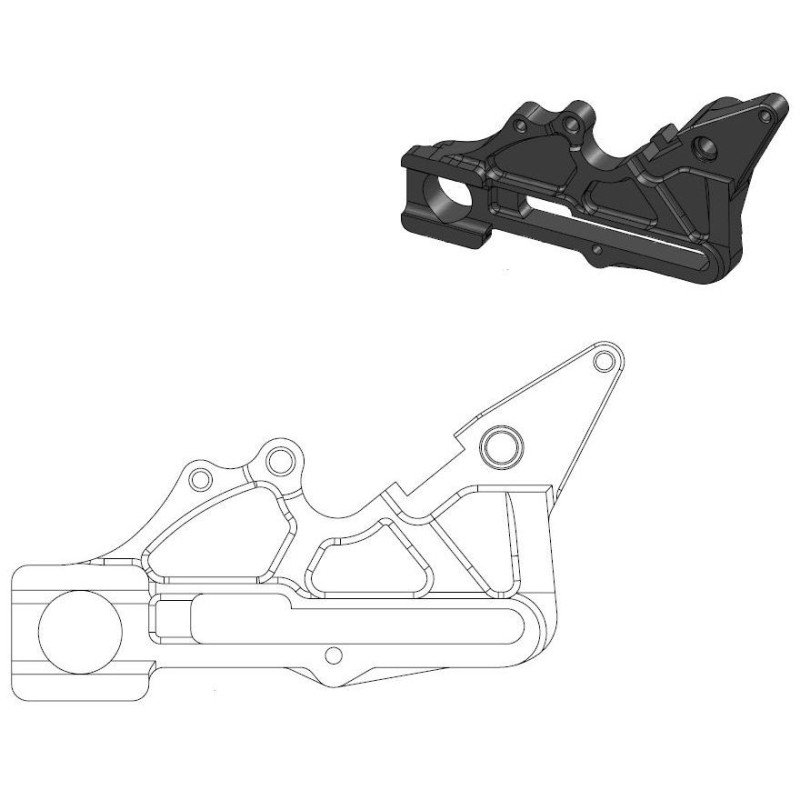 Support étrier arrière Oversize 240 KTM / HVA black
